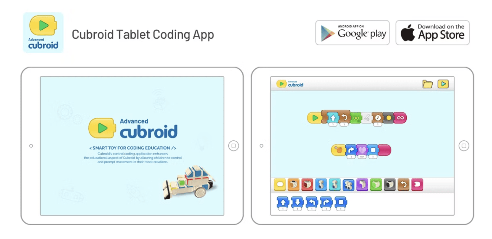 Advanced Cubroid tablet app screen