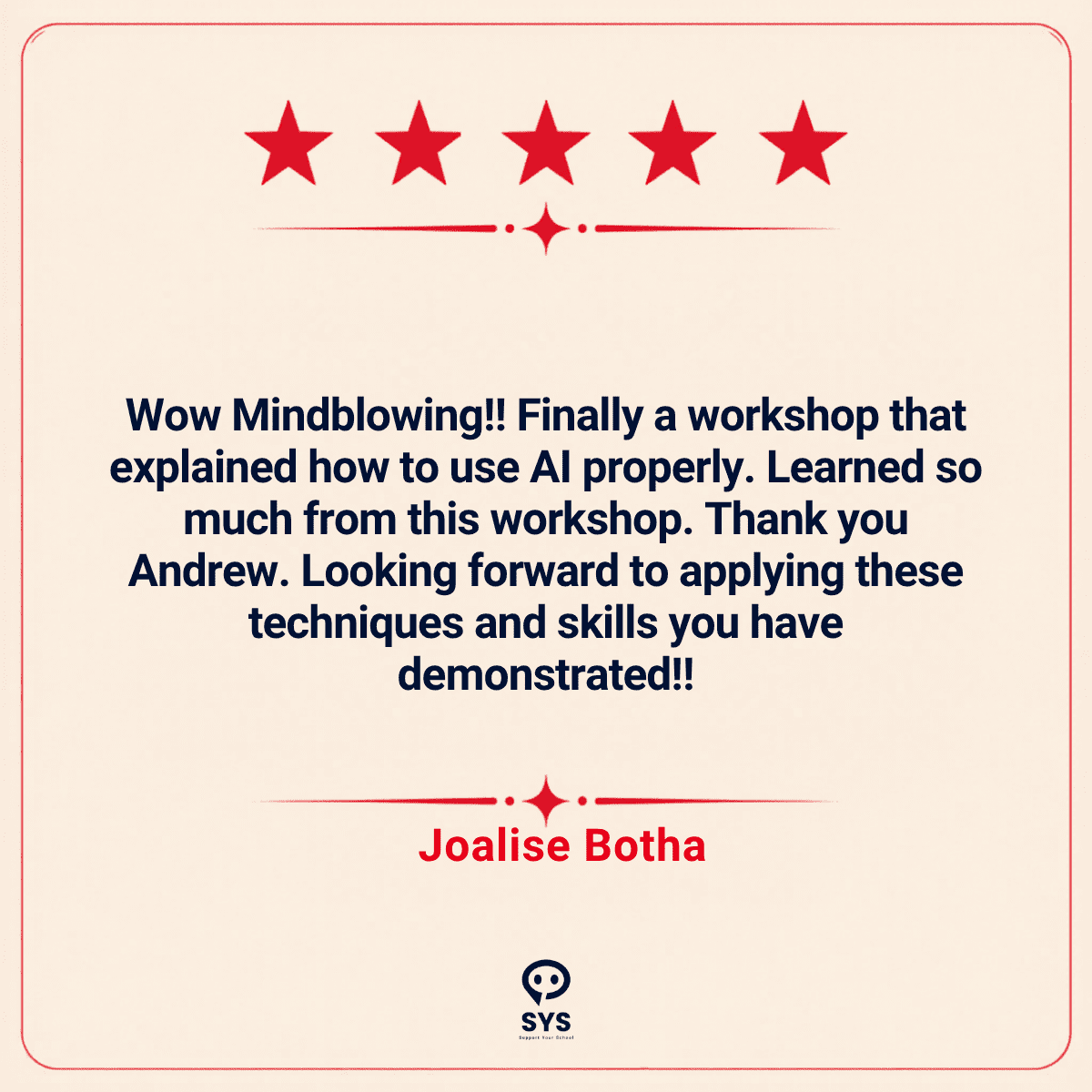 Teacher testimonial