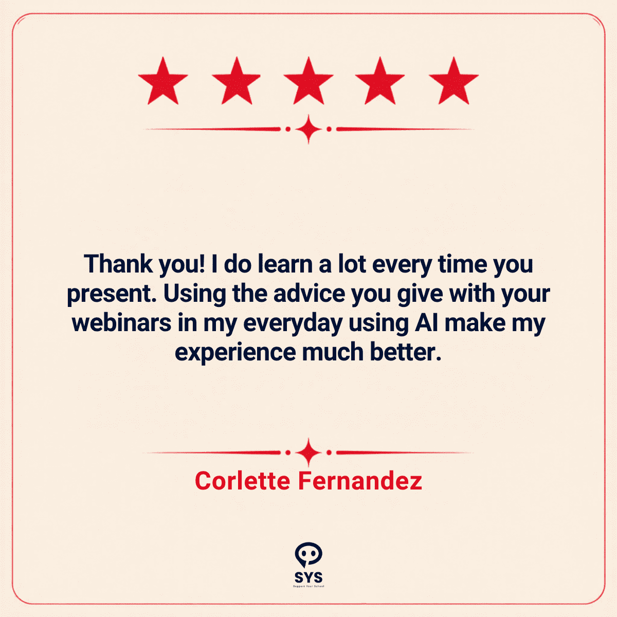 Teacher testimonial