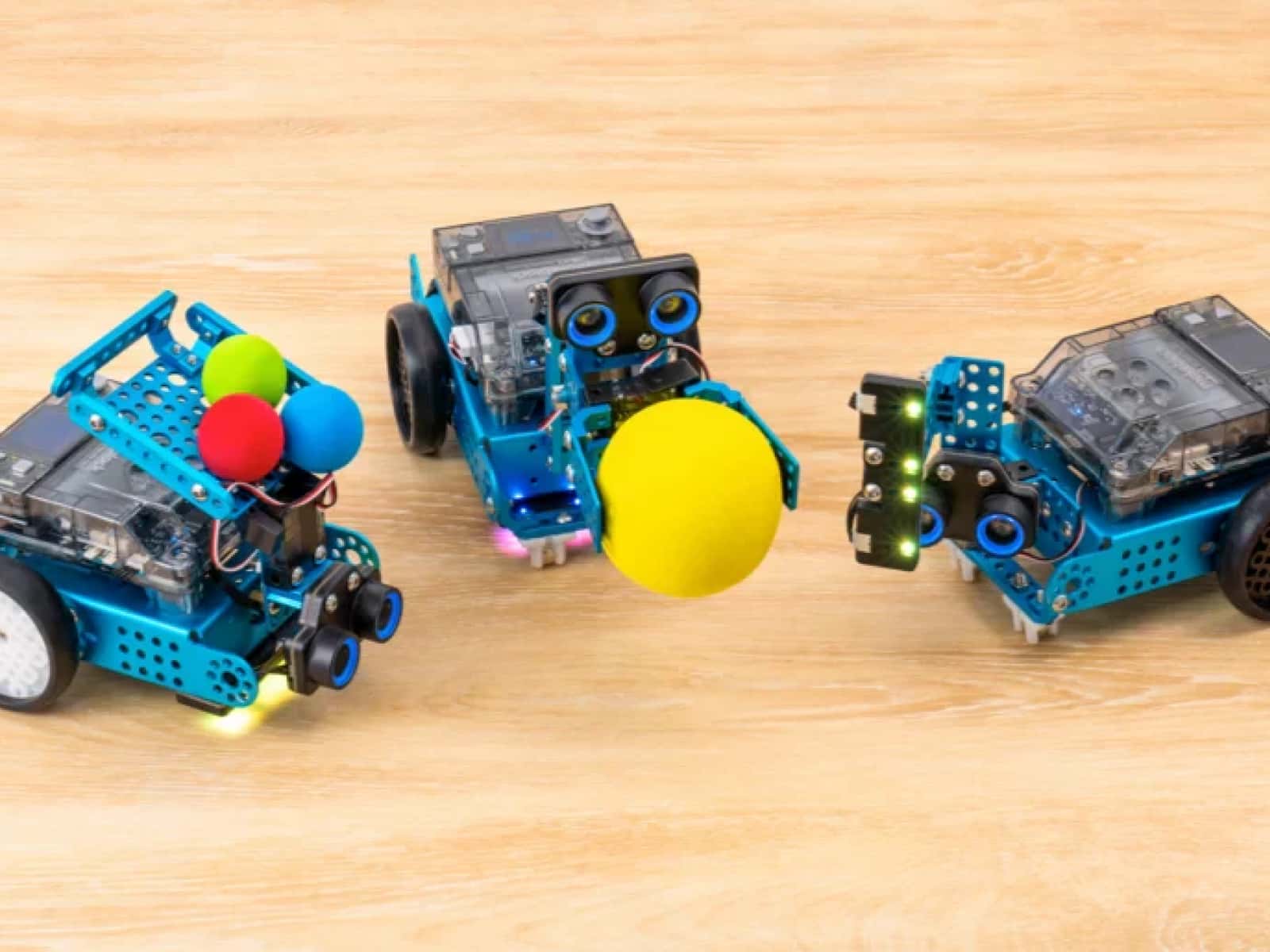 Learners building a robotics kit, classroom moment 6